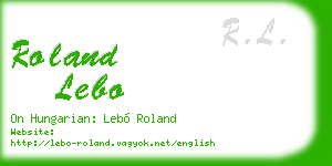 roland lebo business card