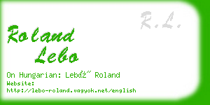 roland lebo business card